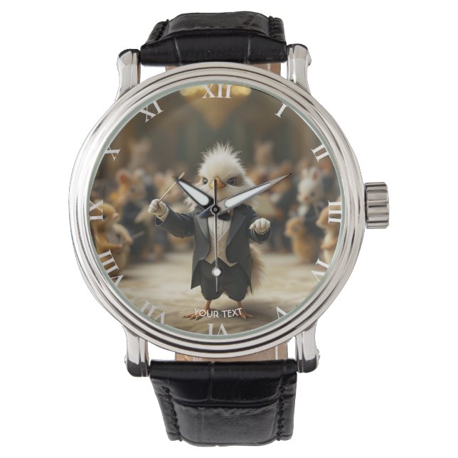 Reloj De Pulsera Fantasy Cute Bird organiza una orquesta (Anverso)