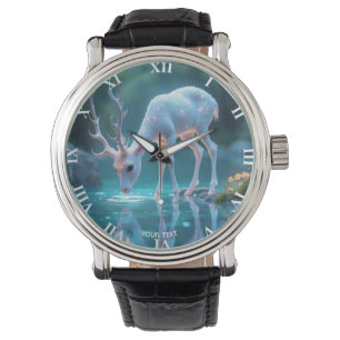 Reloj De Pulsera Fantasy Cute Blue Baby Deer