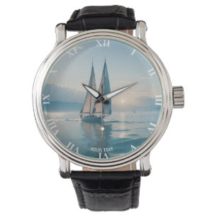 Reloj De Pulsera Fantasy Cute Bote Sea Sun