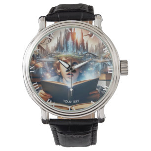 Reloj De Pulsera Fantasy Cute Boy City Book