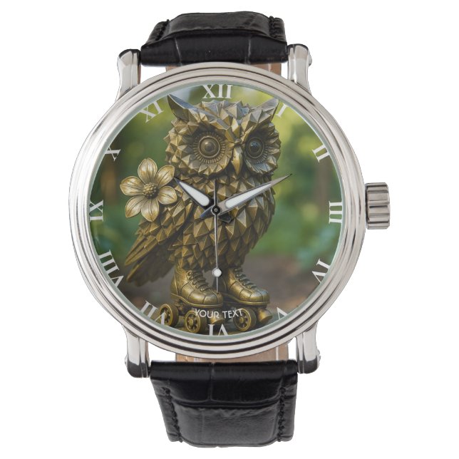 Reloj De Pulsera Fantasy Cute Brass Owl Skates (Anverso)