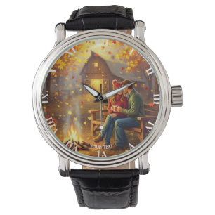 Reloj De Pulsera Fantasy Cute Campfire Date Country