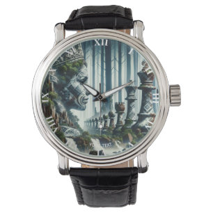 Reloj De Pulsera Fantasy Cute Chess Forest Moss