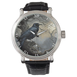 Reloj De Pulsera Fantasy Cute Crow Tree Darkness