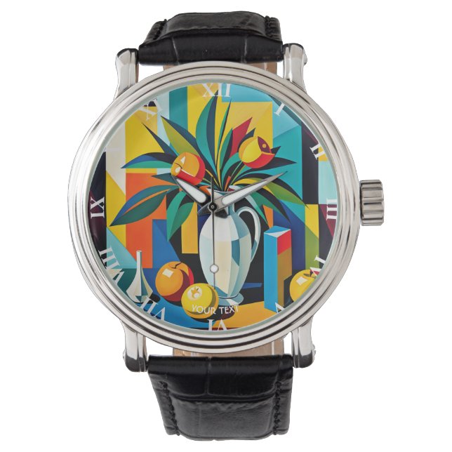 Reloj De Pulsera Fantasy Cute Cubist Still Life (Anverso)