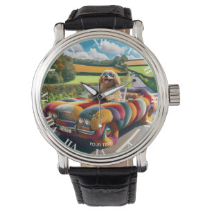 Reloj De Pulsera Fantasy Cute Dog Carpet Car