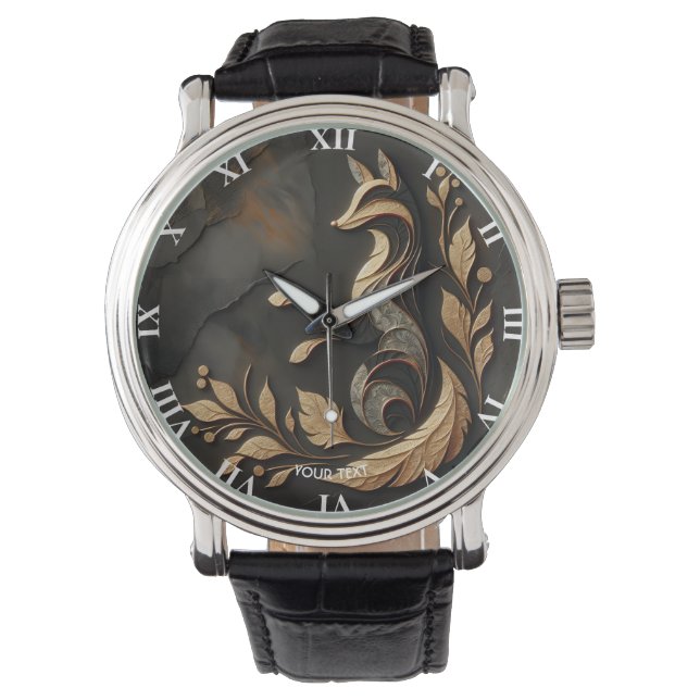 Reloj De Pulsera Fantasy Cute Elegant Fox Drawing (Anverso)
