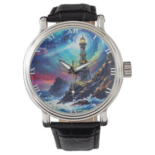 Reloj De Pulsera Fantasy Cute Iron Lighthouse Cliff