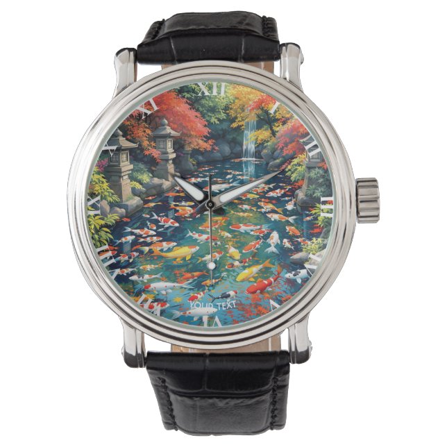 Reloj De Pulsera Fantasy Cute Koi Fish Pond (Anverso)