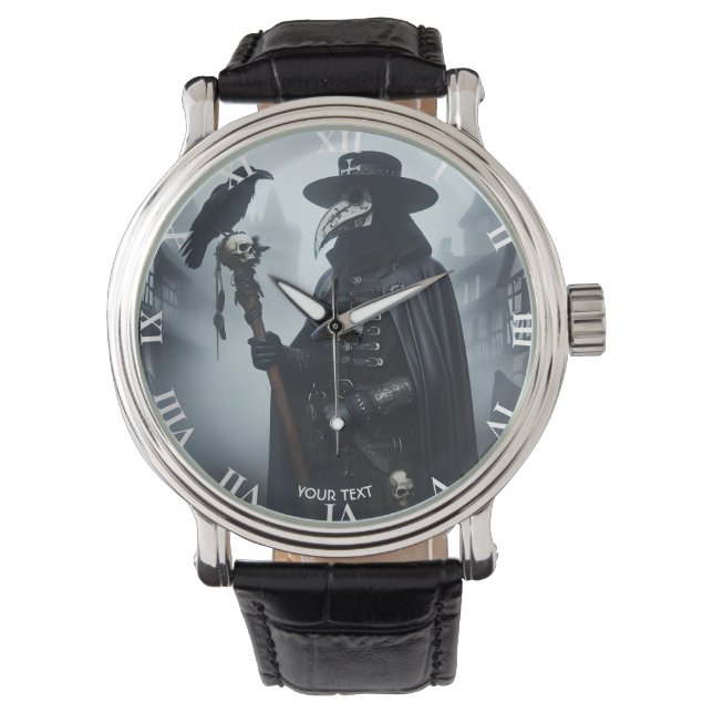 Reloj De Pulsera Fantasy Cute Médico Raven Town (Anverso)