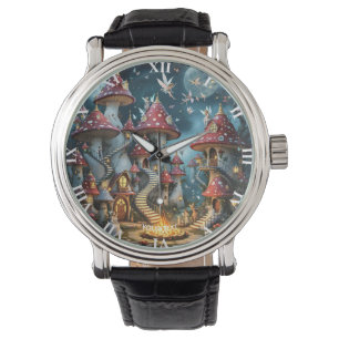 Reloj De Pulsera Fantasy Cute Mushroom Forest Realm