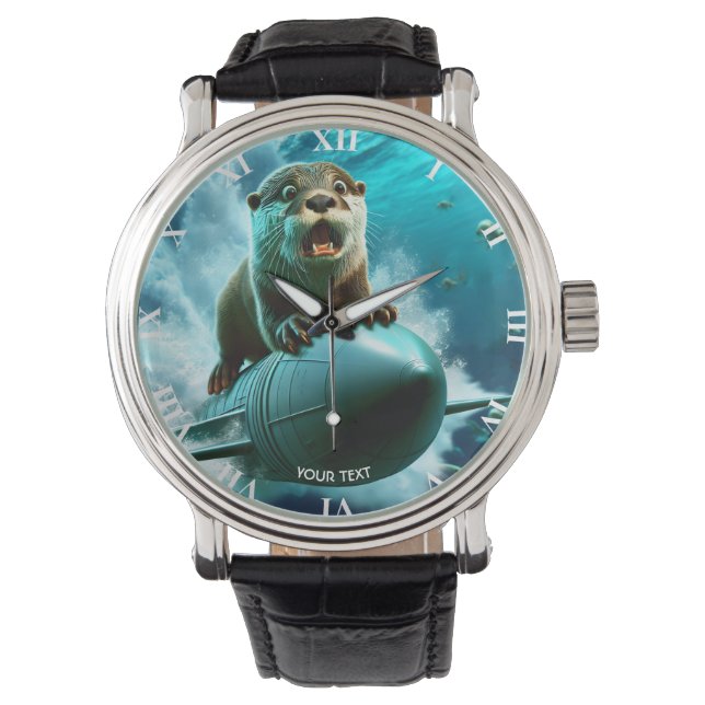 Reloj De Pulsera Fantasy Cute Otter Torpedo Sea (Anverso)