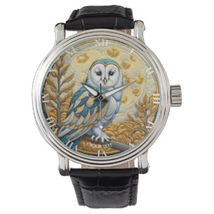 Reloj De Pulsera Fantasy Cute Owl Moon Trees