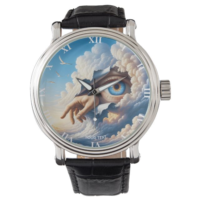 Reloj De Pulsera Fantasy Cute Oye Sky Nubes (Anverso)