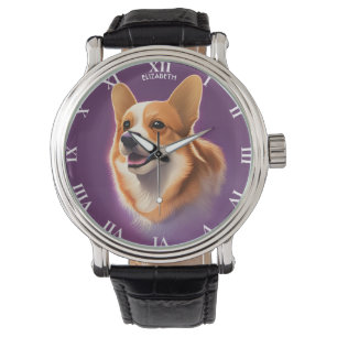 Reloj De Pulsera Fantasy Cute Pembroke Welsh Corgis, Vintage