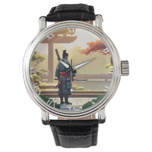Reloj De Pulsera Fantasy Cute Pixel Art Samurai