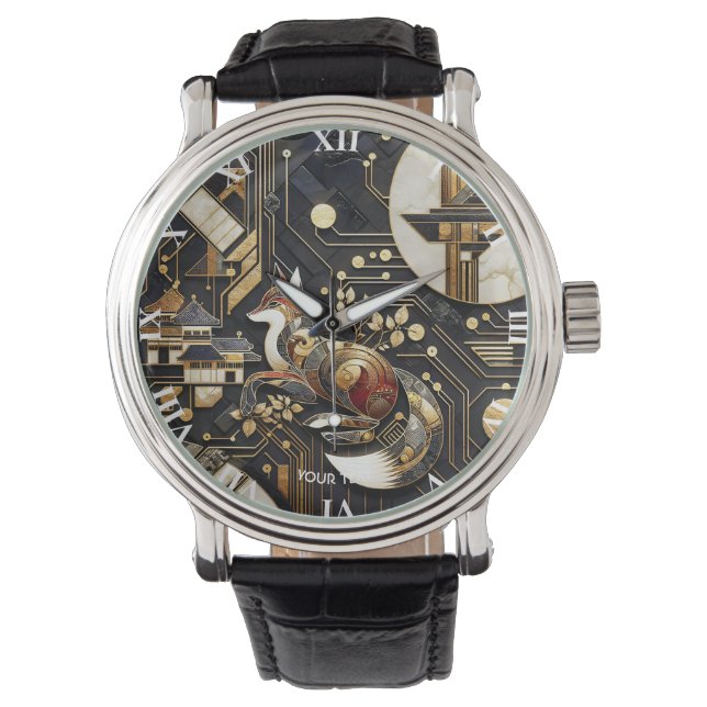 Reloj De Pulsera Fantasy Cute Resumen Arte Fox (Anverso)