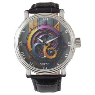 Reloj De Pulsera Fantasy Cute Resumen Naranja Purple