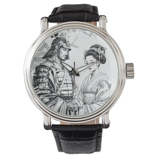 Reloj De Pulsera Fantasy Cute Samurai Geisha Lápiz (Anverso)