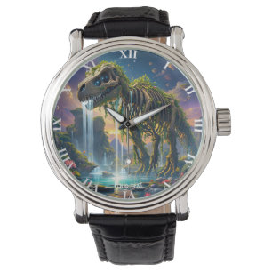 Reloj De Pulsera Fantasy Cute Skeleton Dinosaur Garden