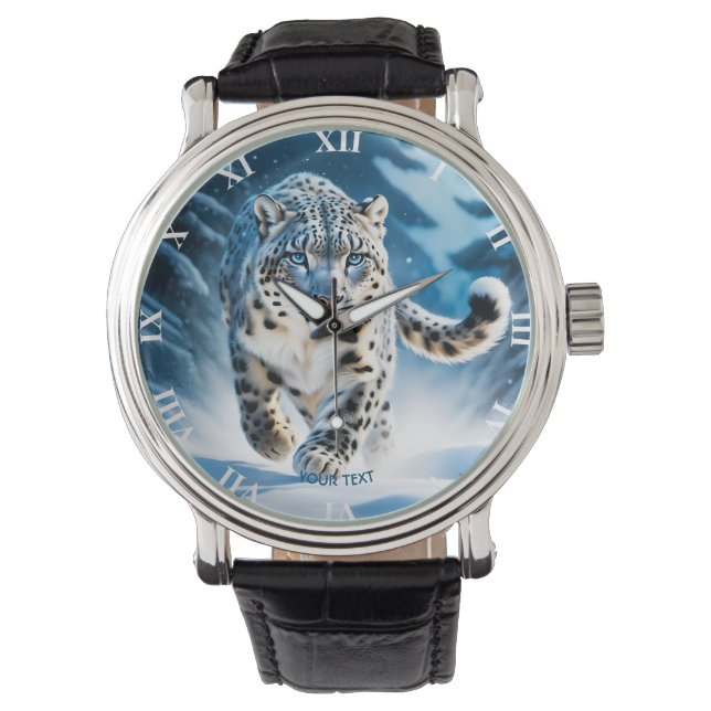 Reloj De Pulsera Fantasy Cute Snow Leopardo (Anverso)