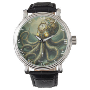 Reloj De Pulsera Fantasy Cute Steampunk Clock Kraken