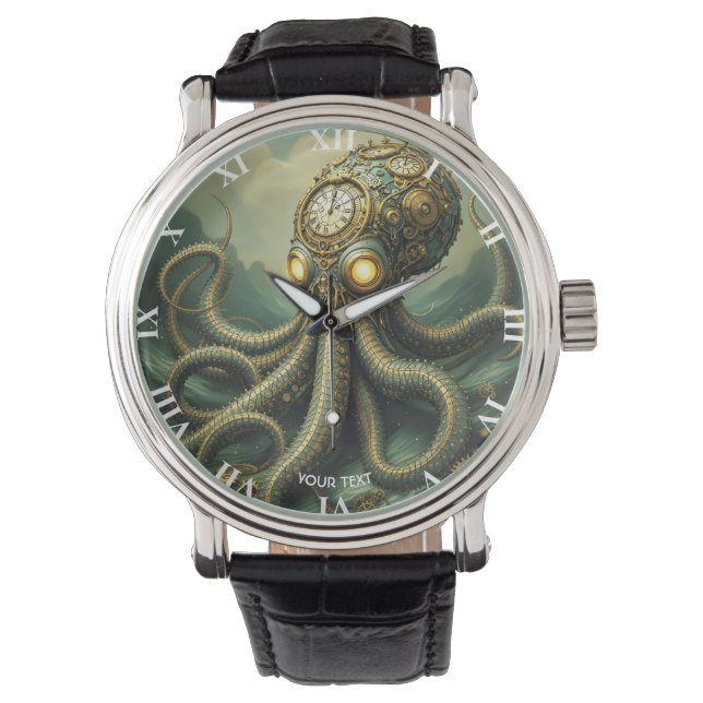 Reloj De Pulsera Fantasy Cute Steampunk Clock Kraken (Anverso)