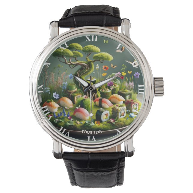 Reloj De Pulsera Fantasy Cute Sushi Japanese Landscape (Anverso)