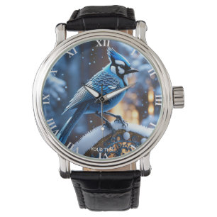 Reloj De Pulsera Fantasy Cute Vivid Blue Bird Filigree