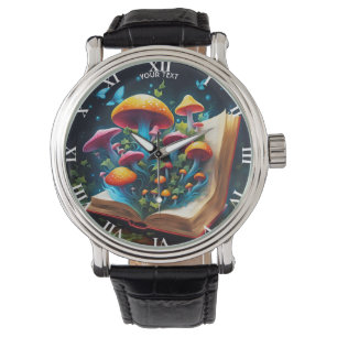 Reloj De Pulsera Fantasy Cute Vivid Book Mushrooms Forest