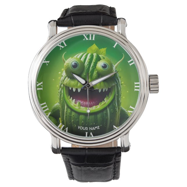 Reloj De Pulsera Fantasy Cute Vivid Cucumber Graciosa Creatividad (Anverso)