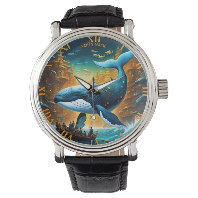 Reloj De Pulsera Fantasy Cute Vivid Majestic Gran Ballena (Anverso)