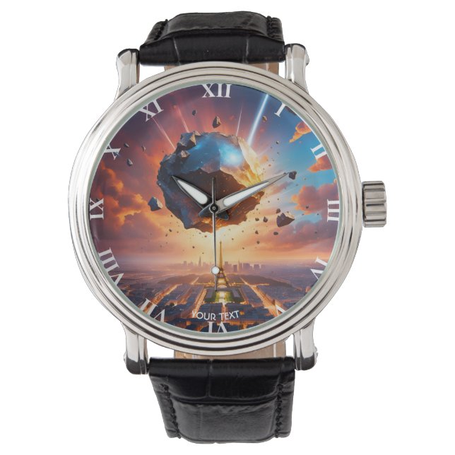 Reloj De Pulsera Fantasy Cute Vivid Meteorite Sunset Paris (Anverso)