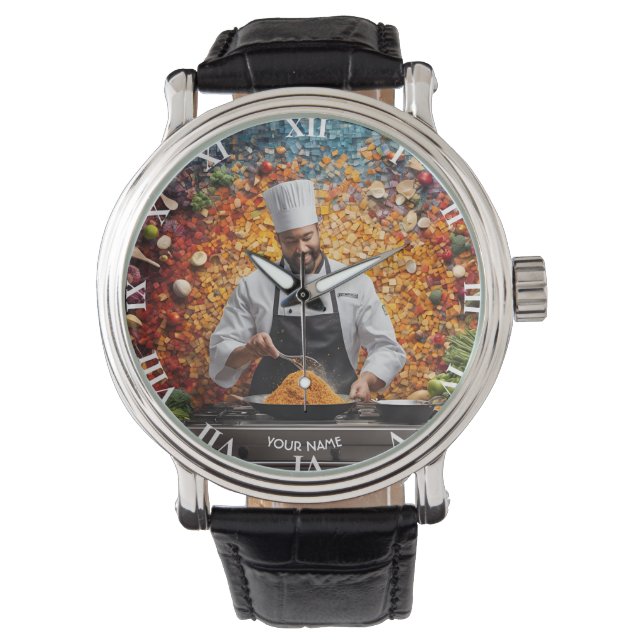 Reloj De Pulsera Fantasy Cute Vivid Mosaic Cook Chef (Anverso)