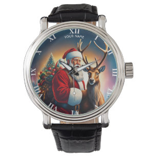 Reloj De Pulsera Fantasy Cute Vivid Navidades Santa Reindeer