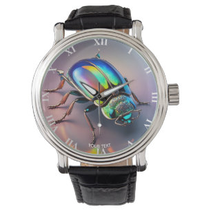 Reloj De Pulsera Fantasy Cute Vivid Opal Vibrant Beetle