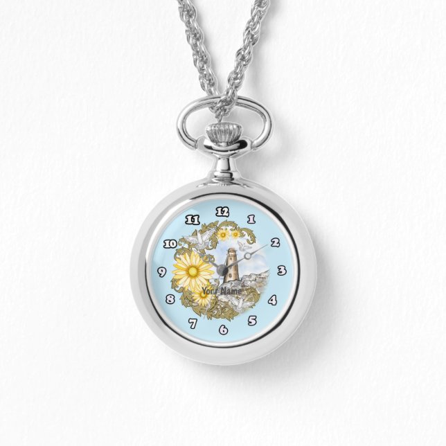 Reloj De Pulsera Faro amarillo de margarita (Anverso)
