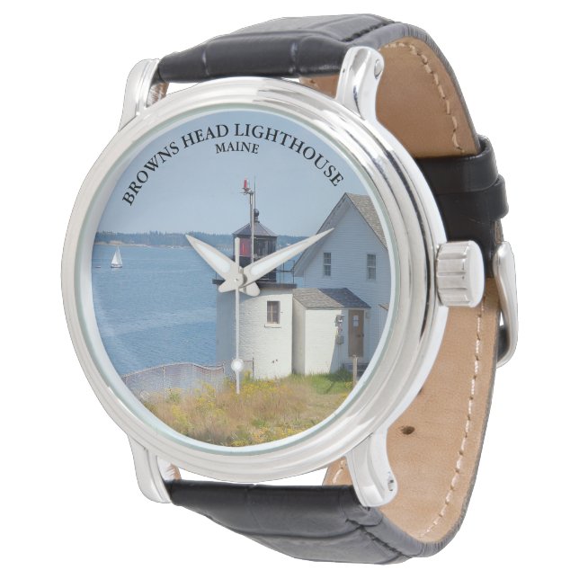 Reloj De Pulsera Faro de Browns Head, Vinalhaven Maine Watch (Angular)