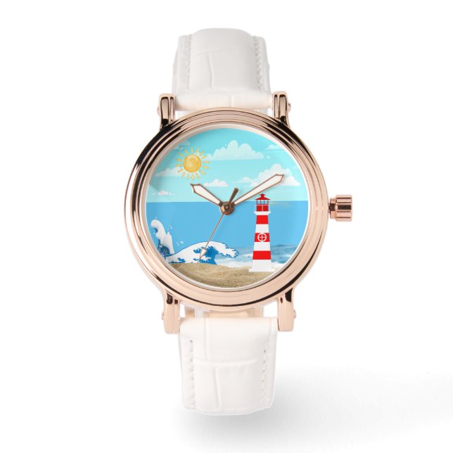 Reloj De Pulsera Faro de playa (Anverso)