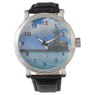 Reloj De Pulsera Faro del puerto de Chicago Painterly