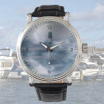 Reloj De Pulsera Faro en la tormenta - Mar Báltico<br><div class="desc">Este reloj presenta una fotografía de un faro en el Mar Báltico (Warnemünde),  expuesto por partida doble y procesado digitalmente para crear este efecto surrealista. Foto de Marions Artwork. ¡Para todos los amantes del océano! Hermosa idea para él.</div>