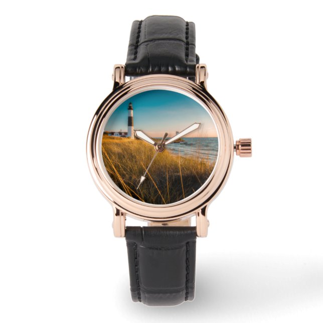 Reloj De Pulsera Faros | Big Sable Lighthouse Ludington, MI (Anverso)