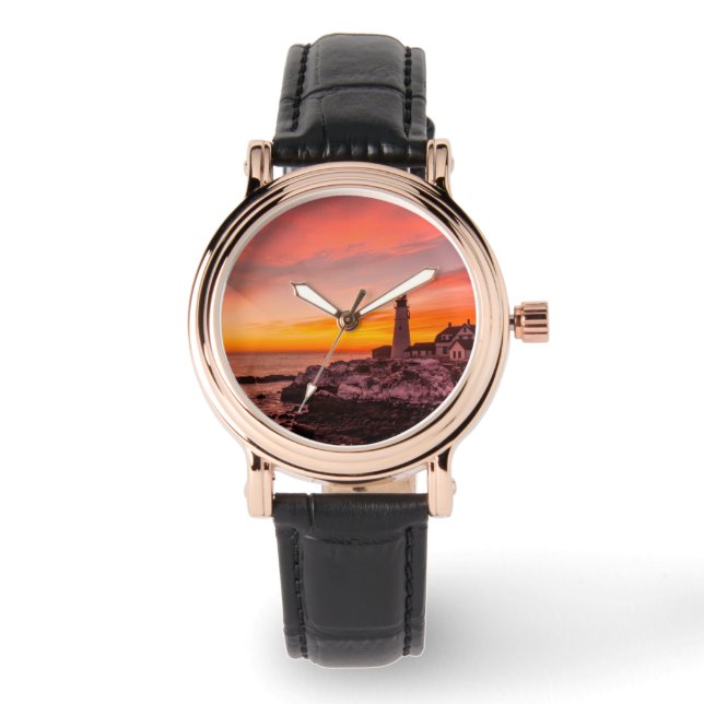 Reloj De Pulsera Faros | Cabeza Portland Cape Elizabeth Maine (Anverso)