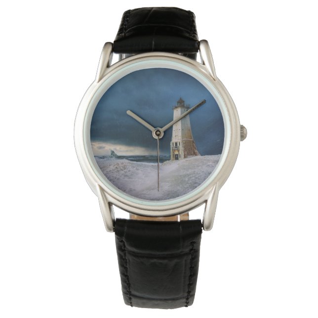 Reloj De Pulsera Faros | Faro Frankfort Lago Michigan (Anverso)