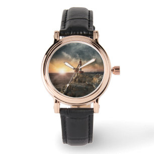 Reloj De Pulsera Faros   Faro rojo y blanco