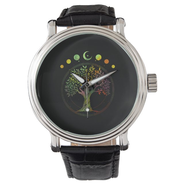 Reloj De Pulsera Fases del árbol de la vida de la luna (Anverso)