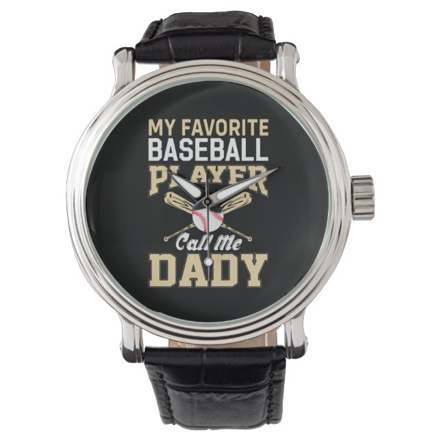 Reloj De Pulsera Father's Day Baseball Player Call Me Dad (Anverso)