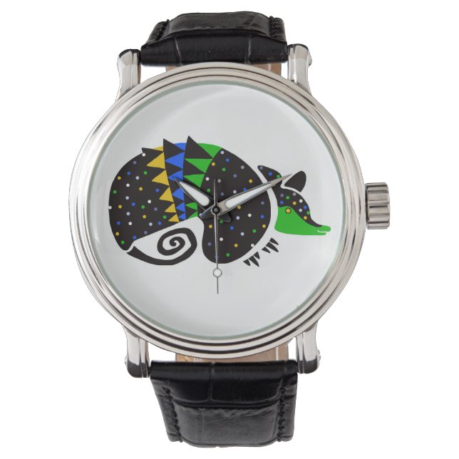 Reloj De Pulsera Fauna silvestre - ARMADILLO dibujado a mano - Bras (Anverso)
