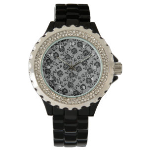 Reloj De Pulsera Faux Black Lace Watch
