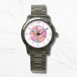 Reloj De Pulsera Faux Coloridas Embroidadas Floral Elegantes Mujere<br><div class="desc">Coloridas Faux Embroidered Floral Elegant Womans Watches presenta un moderno y colorido bordado florido en tonos rosa,  violeta,  naranja,  azul y amarillo. Creado por Evco Studio www.zazzle.com/store/evcostudio</div>